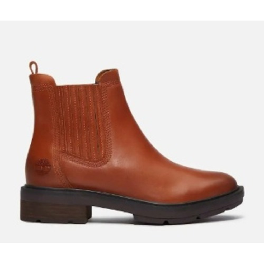 Timberland Brimfield Mid Chelsea Boot Brown Leather Womens 9.5 TB0A2PBB A1G